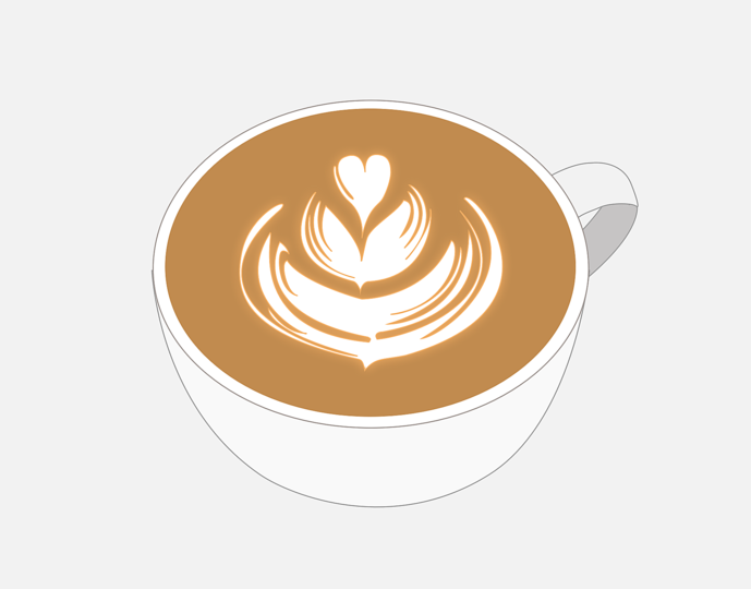 Coffee maker: A cappuccino.