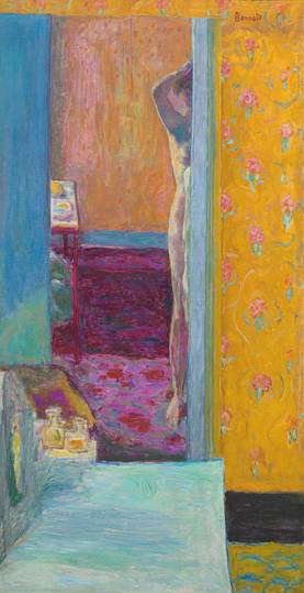 Pierre Bonnard: The Memory of Colors: Figure in an Interior, circa 1935, Nu dans un intérieur, oil on canvas, 134 × 69,2 cm 
National Gallery of Art, Washington, Collection of Mr and Mrs Paul Mellon