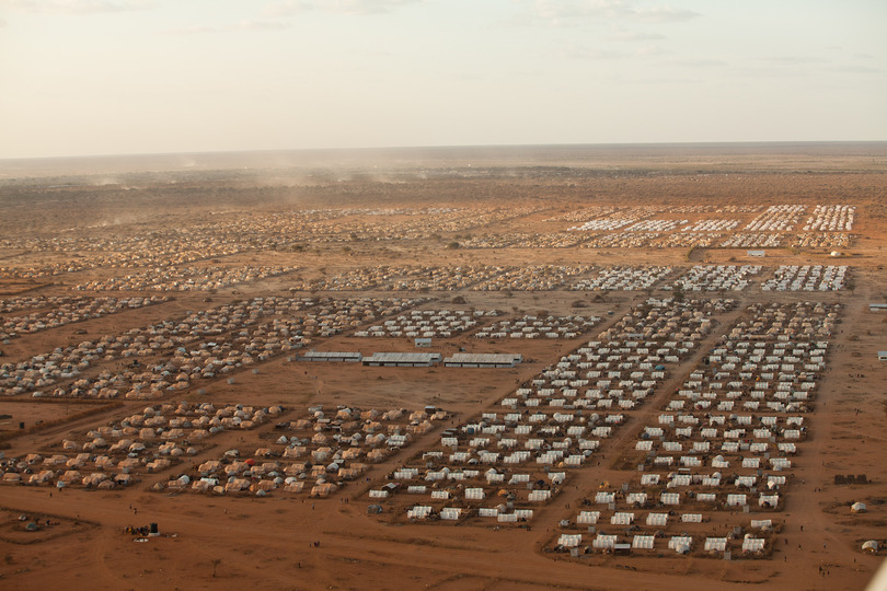 Design for Disaster: Ifo 2, Dadaab Refugee Camp. Brendan Bannon. 2011. Courtesy: Insecurities: Tracing Displacement and Shelter, MoMA.