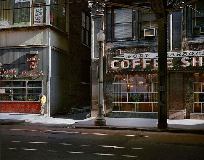 Wayne Sorce:  Urban Color: Fort Dearborn Coffee, Chicago, 1977