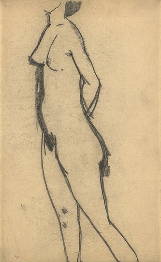 Modigliani: Your real duty is to save your dream: Standing Nude
1908
Black crayon
43 x 26.7cm
Courtesy: Richard Nathanson, London