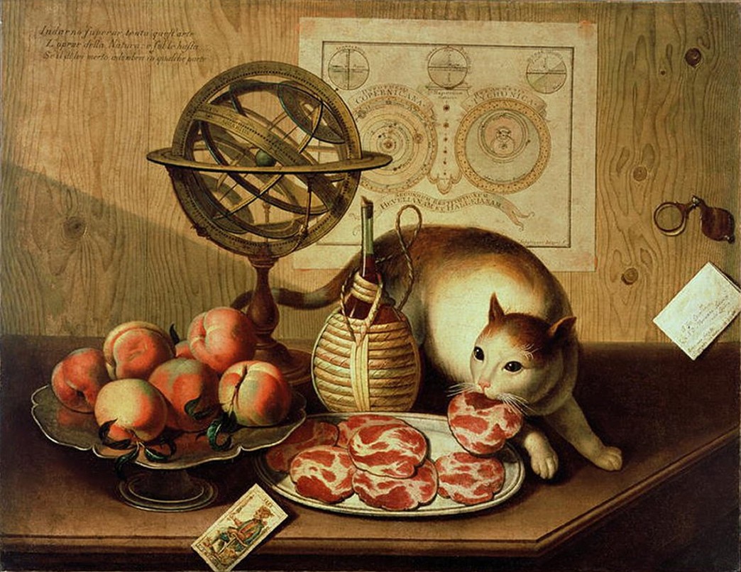 Себастьян Лаццари натюрморт с кошкой