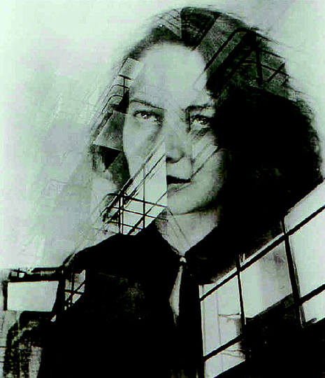 Bauhaus: Photography and Painting: Anonymous (Gertrud Arndt?), Portrait of Otti Berger and the studio building of the Bauhaus, c. 1930
